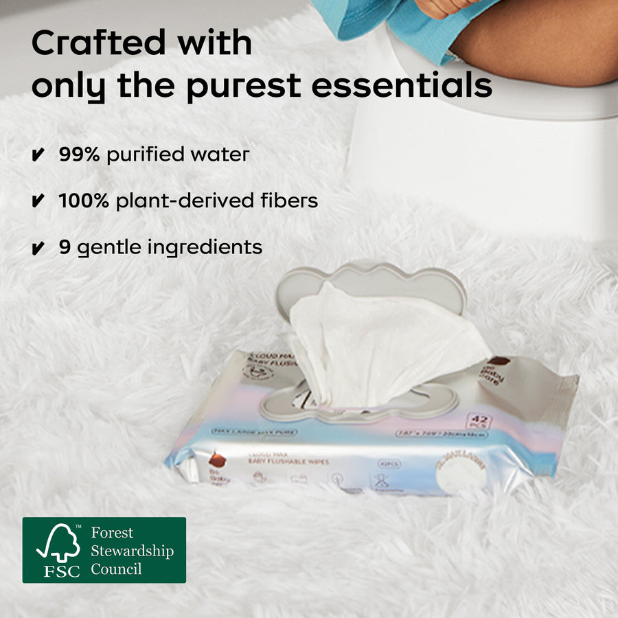 Cloud Max Baby Flushable Wipes