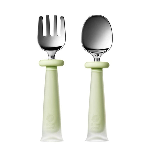 Spoon & Fork Set (Stainless Steel & Silicone)