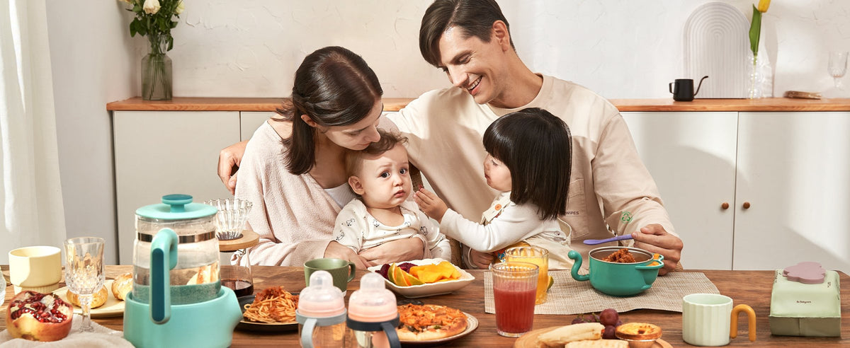 A family sharing a meal together