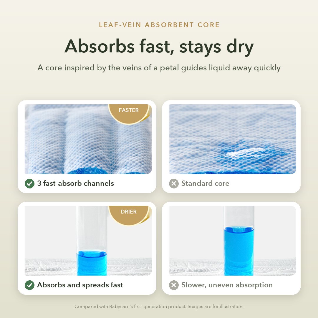 Leaf-vein absorbent core