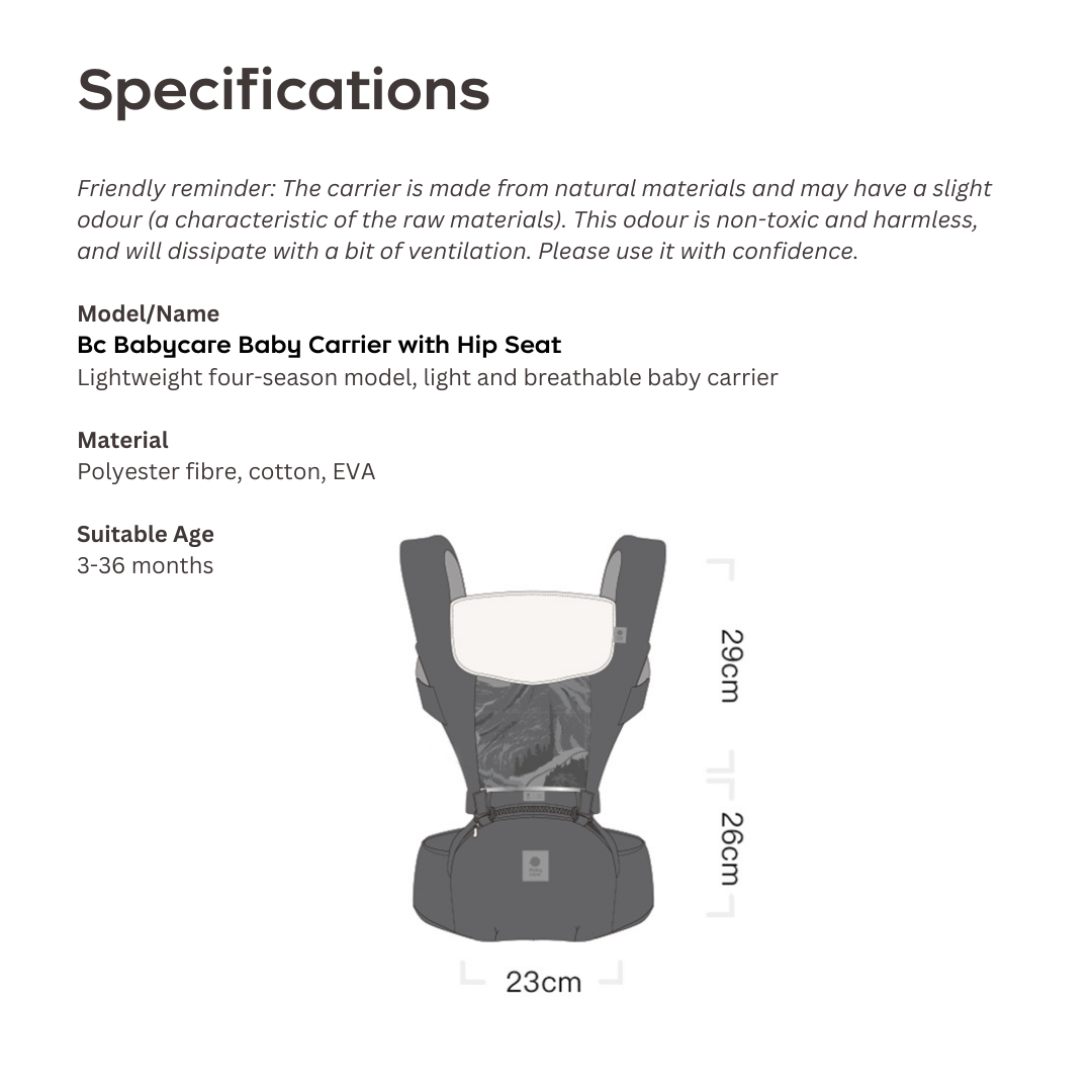 Bc Babycare Baby Carrier with Hip Seat